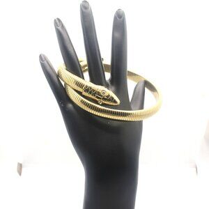 Vintage Gold Tone Snake Bracelet Omega Link